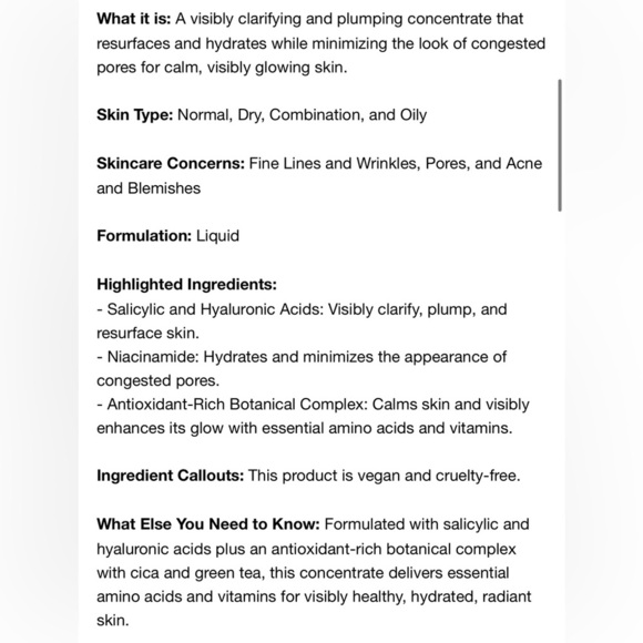 BeautyBio GloFacial Concentrate – Clarifying & Plumping Solution (Sealed,NIB) - Picture 4 of 4